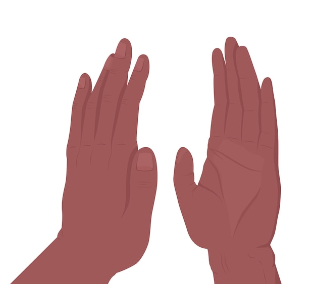 High five semi flat color vector hand gesture