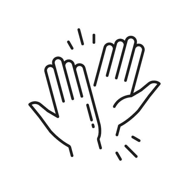 High five togetherness outline icon help support