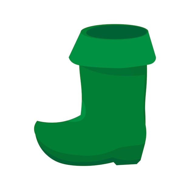 Vector high green boot with curved toe holiday costume