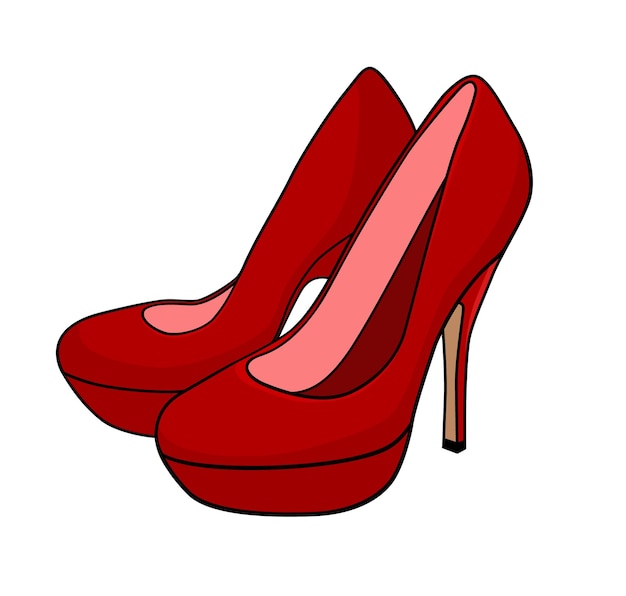 Vector high heeled shoes