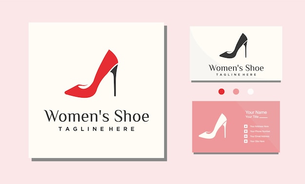 High heels icon in flat silhouette logo design Fashion Emblem Women Shoe Isolated on white