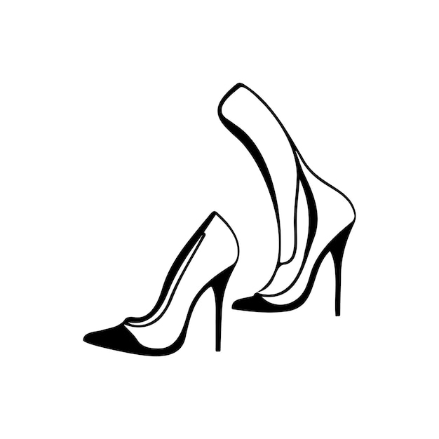 Illustration set of white heel shoes - Stock Illustration [106356072] -  PIXTA