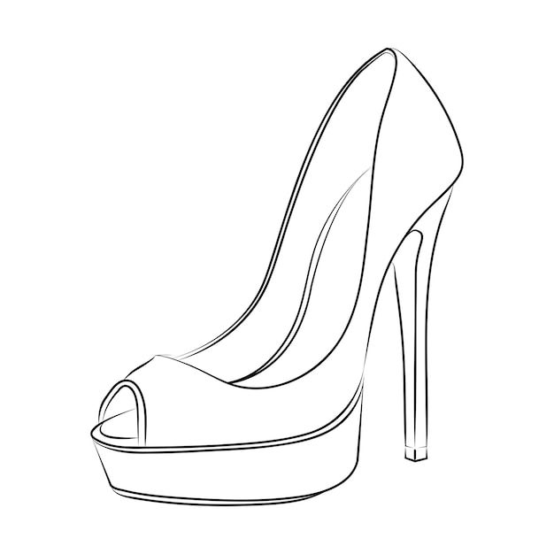 Premium Vector | High heels outline stype vector design element ...