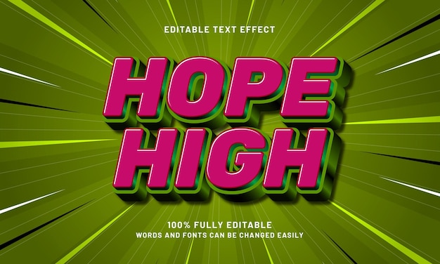 high hope bewerkbare tekst-effecten met een spel- en spelthema