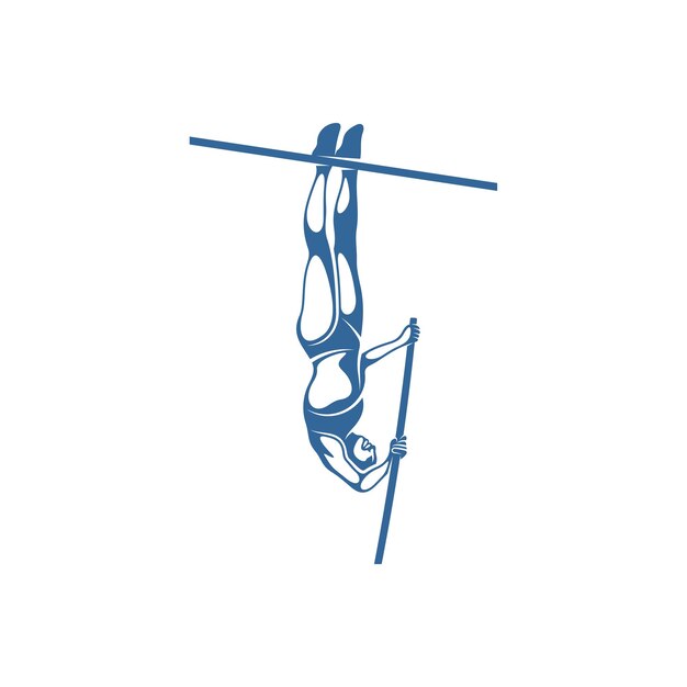 Vettore illustrazione vettoriale del design del salto in alto modello del logo del salto in alto atletico