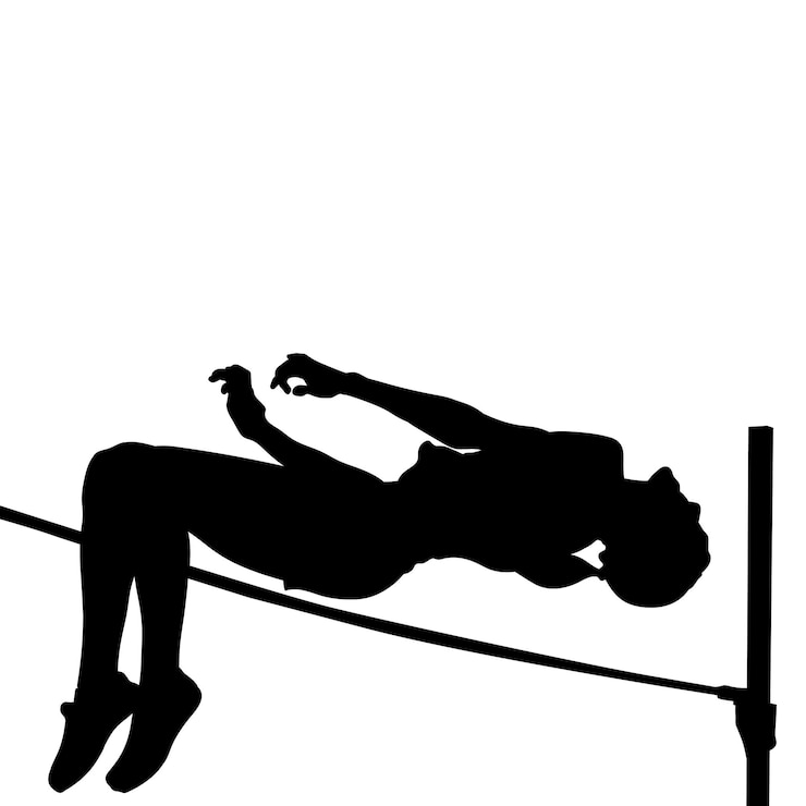 Vector high jump silhouette