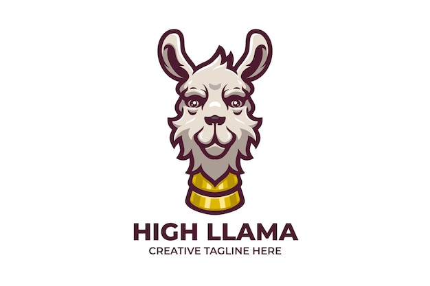 Personaggio logo mascotte alpaca lama alta