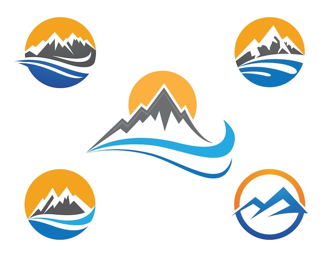 Icona di alta montagna logo business template vector