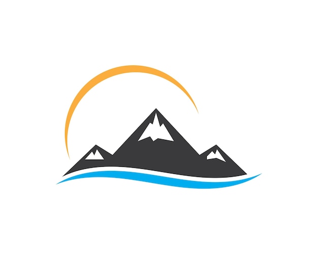 High mountain icon logo vector illustration design