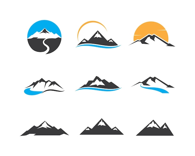 Icona di alta montagna logo illustrazione vettoriale design