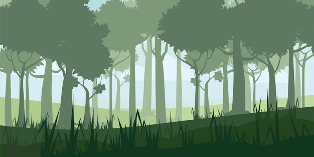 Vector a high quality background of landscape with deep deciduous forest