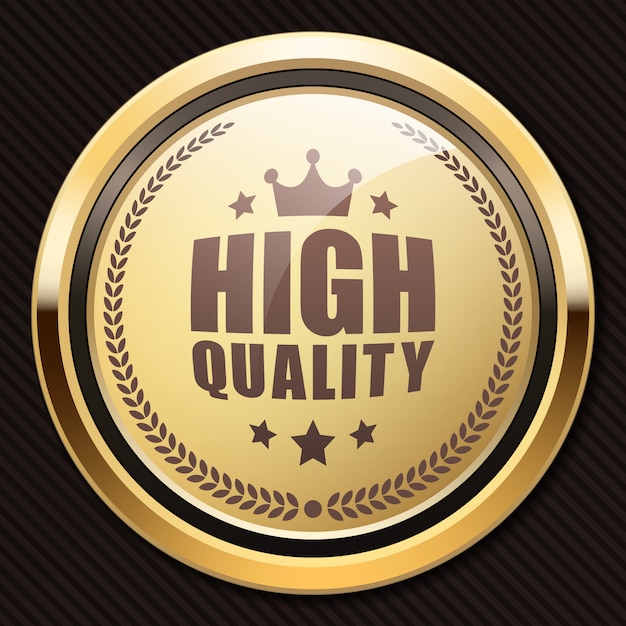 Vector high quality badge blonde glossy gold metallic luxury logo