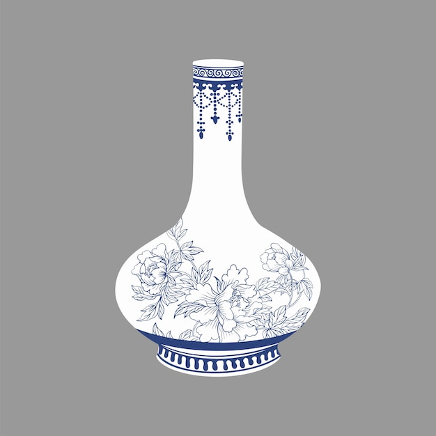 Vector high quality blue and white porcelain pattern