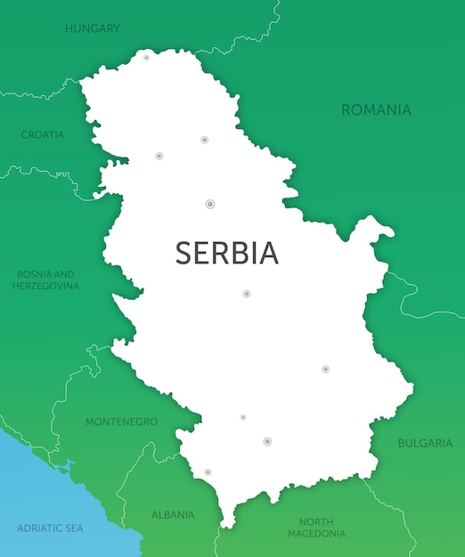 High quality color map Serbia paper cut