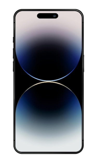 고품질의 자세한 장치 모형은 Iphone 14 또는 15 Pro Max 은색 다른 색상 배경 벡터 그림을 조롱합니다.