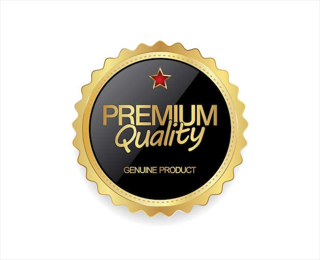 Vector high quality emblem or golden badge on white background