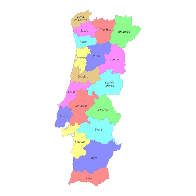 Mapa Político De Portugal Royalty Free SVG, Cliparts, Vetores, e  Ilustrações Stock. Image 47048378