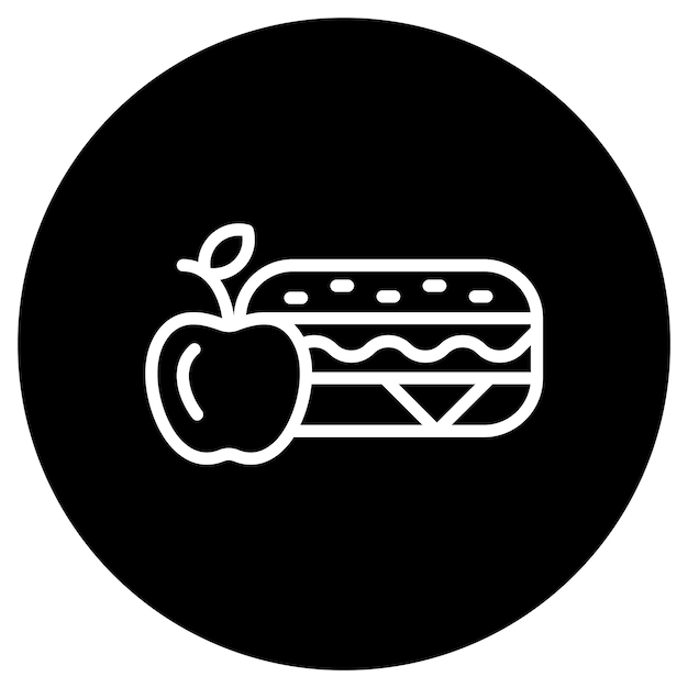 High quality modern and flat vector business icon of apple and sandwich on isolated background