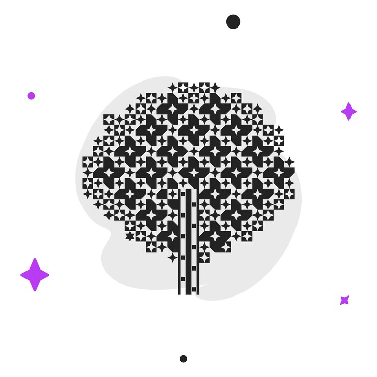 Vector high quality modern and flat vector business icon of decorative tree on isolated background