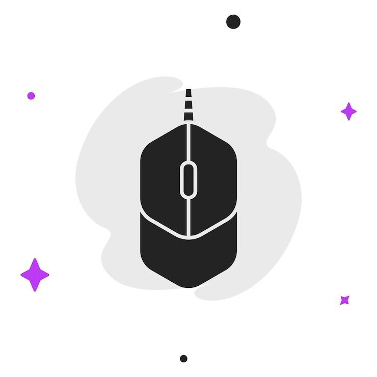 Vector high quality modern vector icon of mouse on a starry background