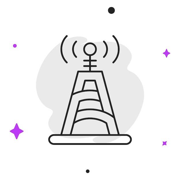 별빛 배경 에 있는 통신 타워 의 고품질 현대  ⁇ 터 아이콘