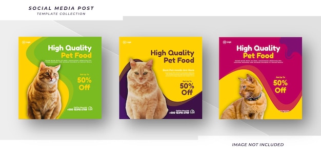 Vector high quality pet cat shop design promotion social media banner template