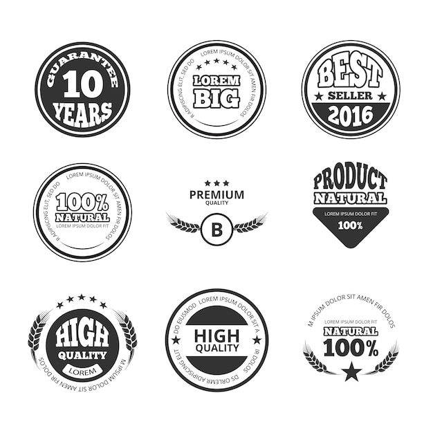 Vector high quality, premium, guarantee vintage vector wax seals labels, badges and logos. warranty banner