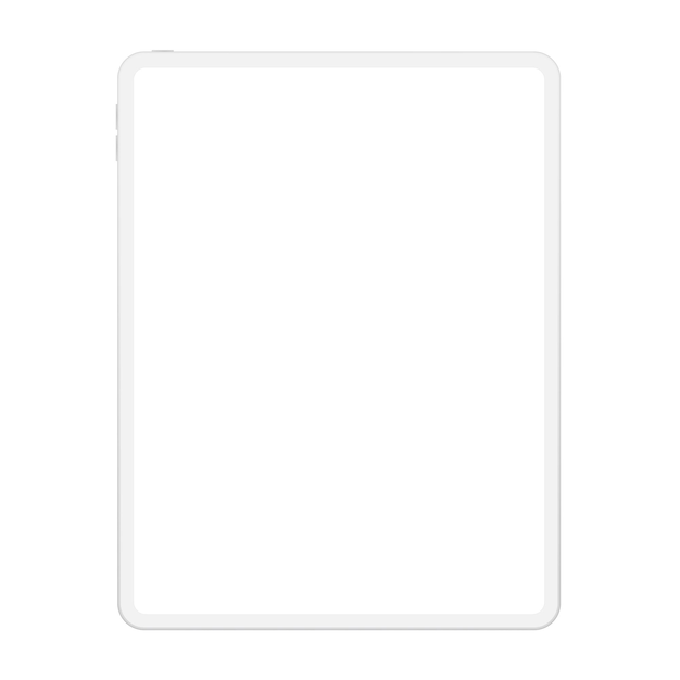 Vector high quality realistic new version soft clean white tablet computer mockup with blank white screen