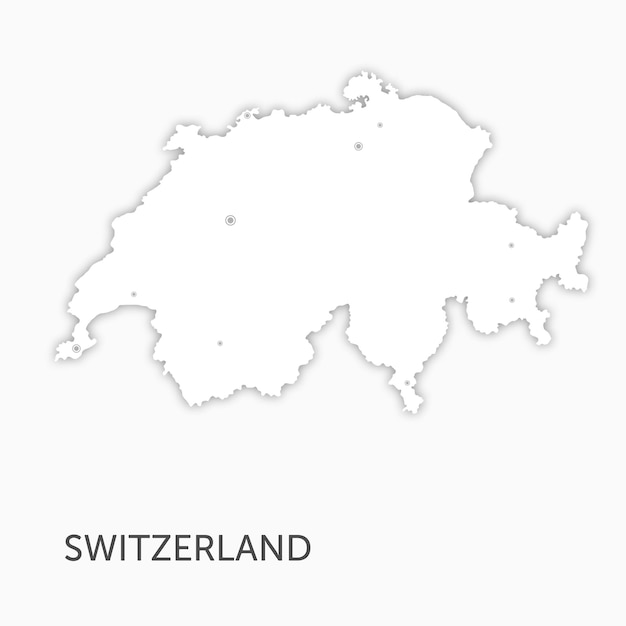 High quality white map Switzerland paper cut