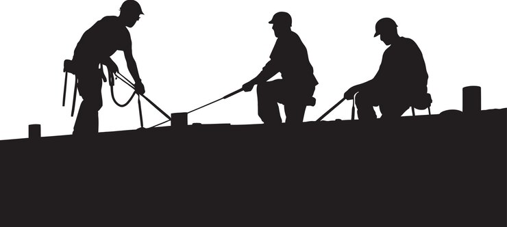 Vector high above a roofing professionals symbol a frame ace a stylish roof worker icon