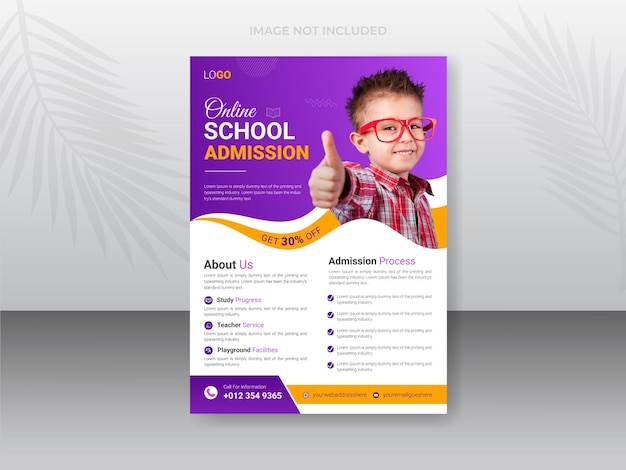 High school admission flyer a4 template