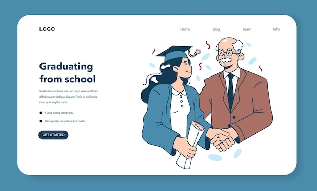 High school or college graduation web banner or landing page