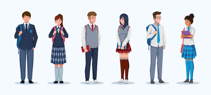 Vector 高校生のキャラクターコンセプトとユニフォームコレクション