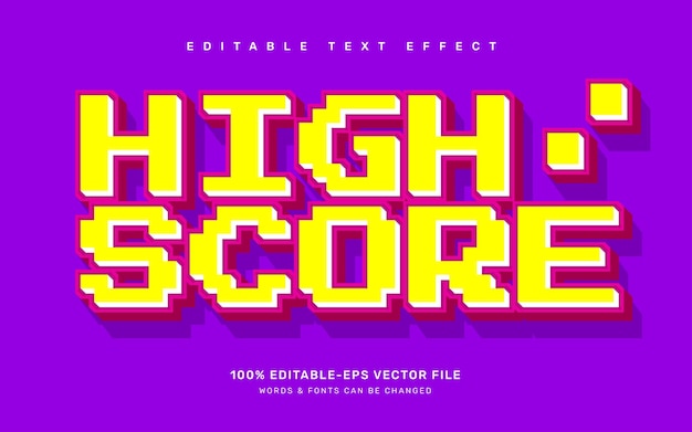 High score editable text effect template