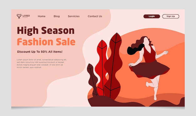 High season fashion sale landing page template