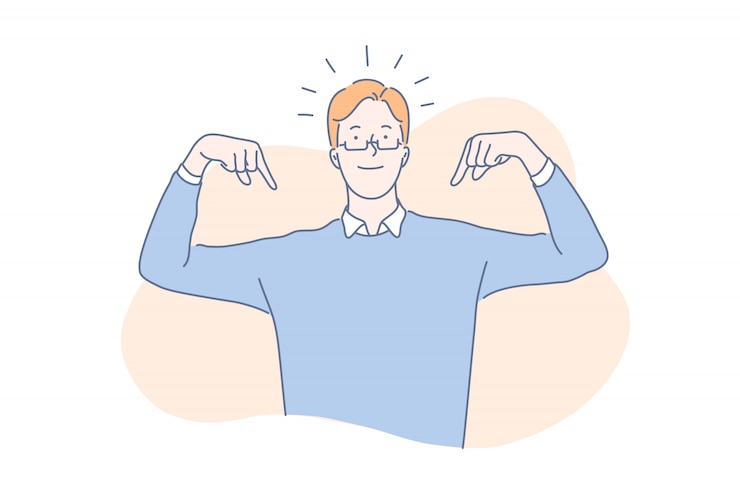 Vector high self esteem concept