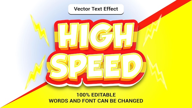 Vector high speed editable 3d text effect with modern style color