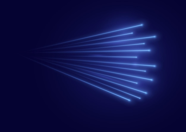 Вектор Высокая скорость размытие скорости движения светящиеся синие линии динамические лучи световой след волна траектория огня вектор