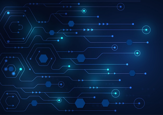 Tecnologia di alta tecnologia geometrica e sfondo del sistema di connessione