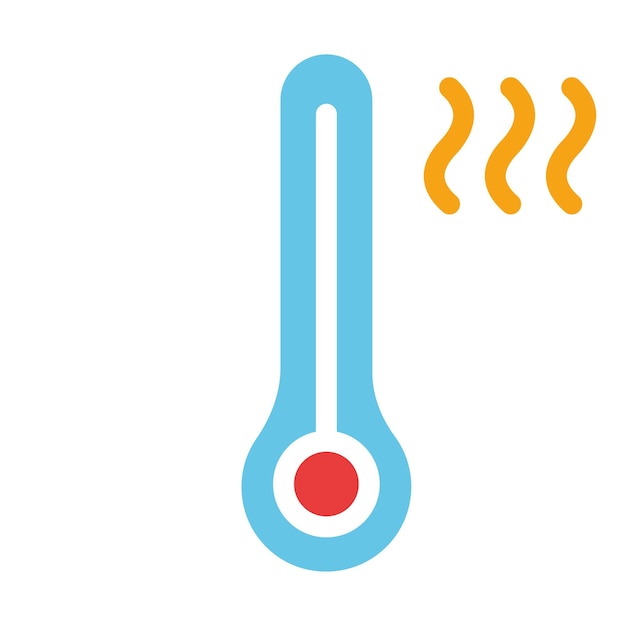벡터 높은 온도 지구 온난화 여름 열 감기 독감 빈 셀시우스 파렌하이트 기상 예보 기후 온도계 뜨거운 유리 색 바탕에 다채로운 아이콘