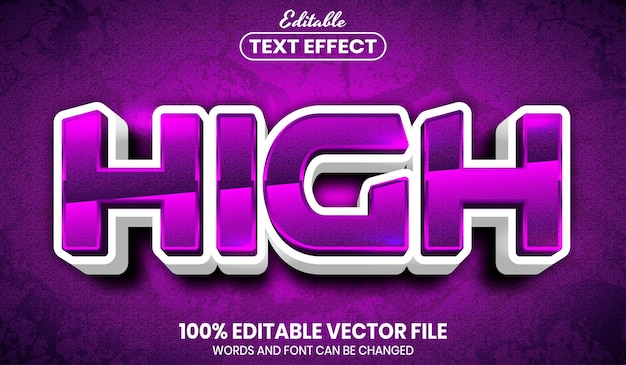 High text, font style editable text effect