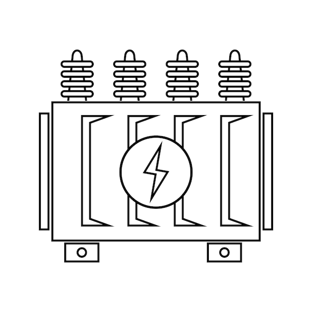 High voltage electrical transformer icon