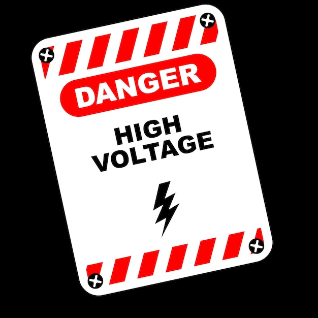 Vector high voltage, sign and sticker vector