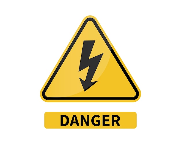 High voltage sign on white background Danger sign Vector illustration