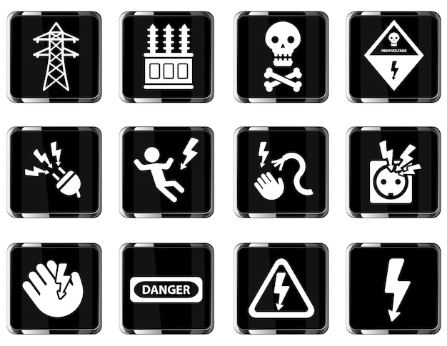 Vector high voltage simply symbol for web icons