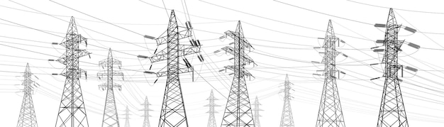 高電圧伝送システム 電極電線 相互接続された電線のネットワーク