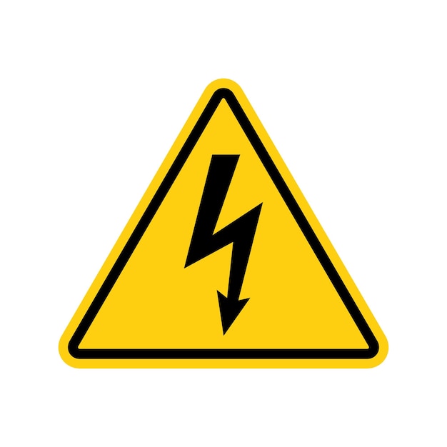 High voltage warning sign Danger high voltage symbol