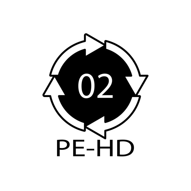 高密度ポリエチレン 02 PEHD アイコン シンボル