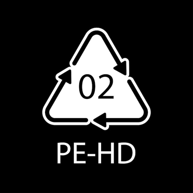 高密度ポリエチレン 02 PEHD アイコン シンボル