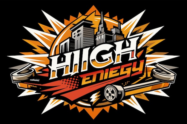 A highenergy skateboarding logo with urban elements